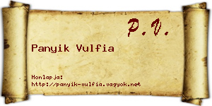 Panyik Vulfia névjegykártya